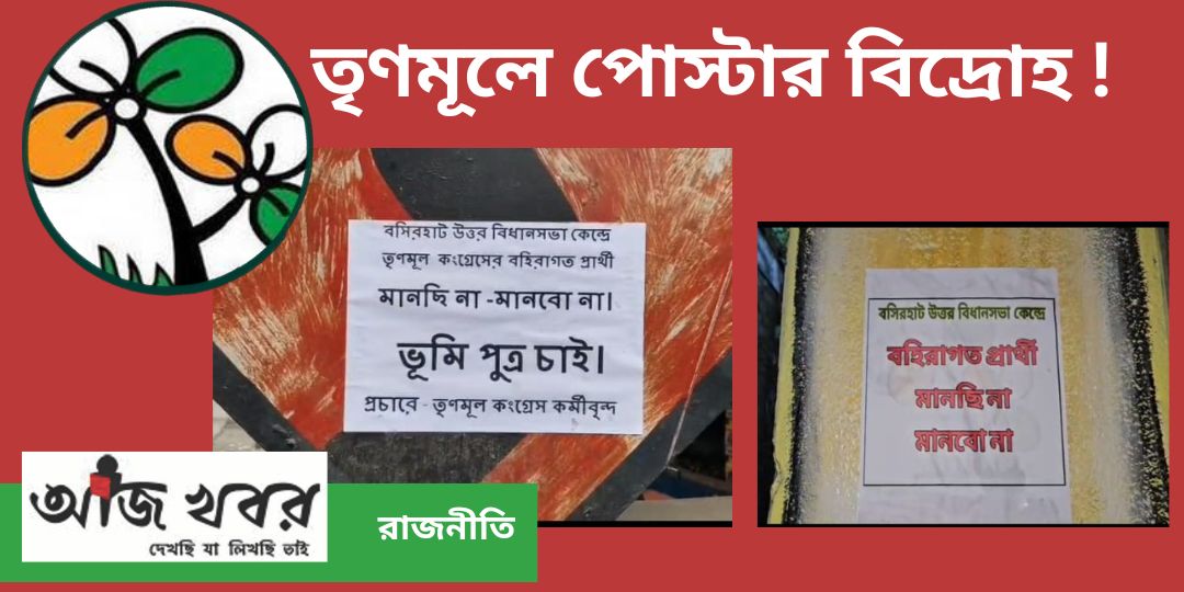 ভূমিপুত্র প্রার্থী চেয়ে তৃণমূলের পোস্টার