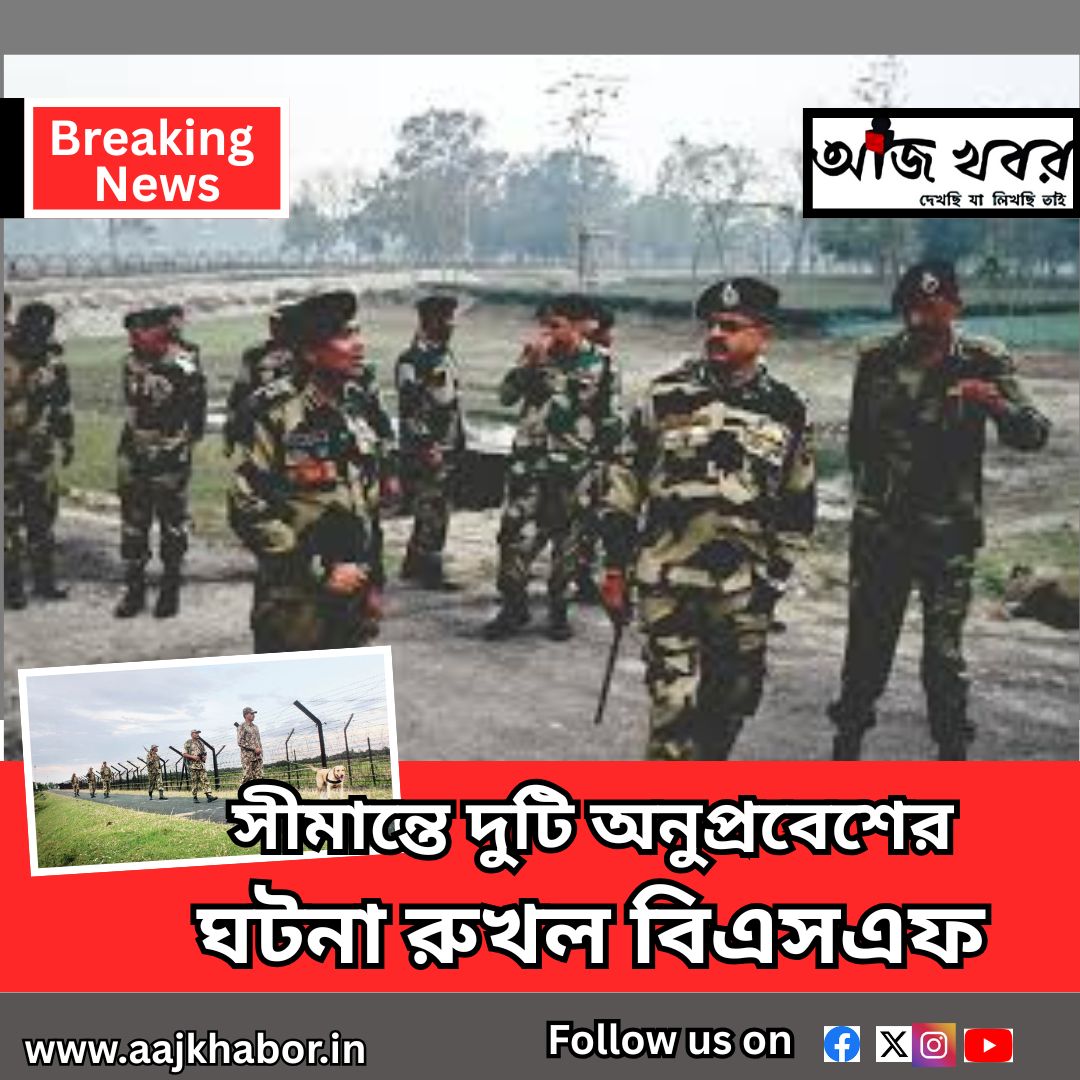 সীমান্তে দুটি অনুপ্রবেশের ঘটনা রুখল বিএসএফ