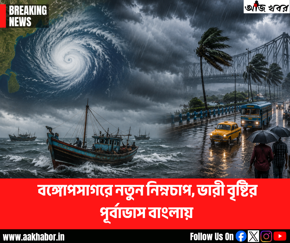 বঙ্গোপসাগরে নতুন নিম্নচাপ, ভারী বৃষ্টির পূর্বাভাস বাংলায় |